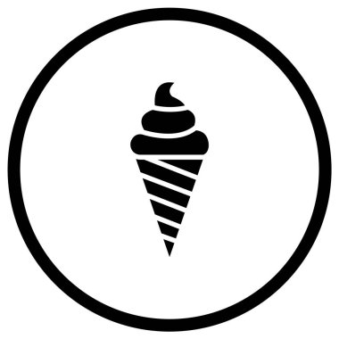 Dondurma Vektör Simgesi Tasarım Çizimi