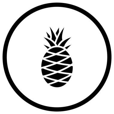Ananas Vektörü Simgesi Tasarım İllüstrasyonu