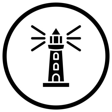 Deniz feneri Vektör Simgesi Tasarım İllüstrasyonu