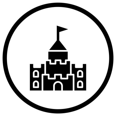 Kum Kalesi Vektör Simgesi Tasarım İllüstrasyonu