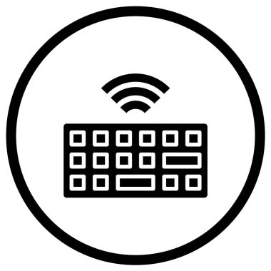 Kablosuz Klavye Vektör Simgesi Tasarım İllüstrasyonu