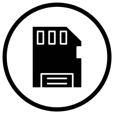 Mikro Sd Vektör Simgesi Tasarım İllüstrasyonu