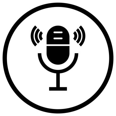 Mikrofon Vektör Simgesi Tasarım İllüstrasyonu