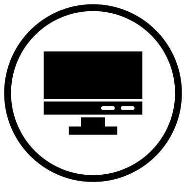 Monitör Vektör Simgesi Tasarım İllüstrasyonu