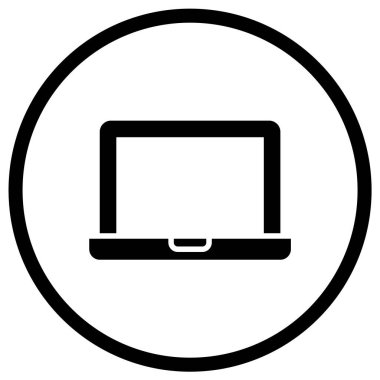 Laptop Vektör Simgesi Tasarım Çizimi