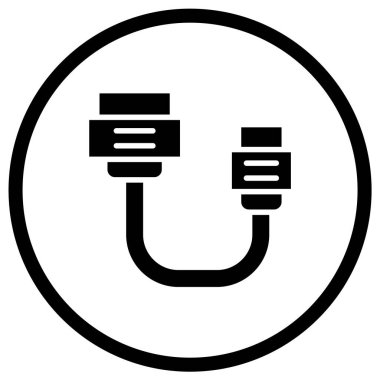 Sata Kablo Vektör Simgesi Tasarım İllüstrasyonu