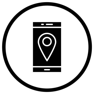 Taşınabilir konum Vektör Simgesi Tasarım İllüstrasyonu