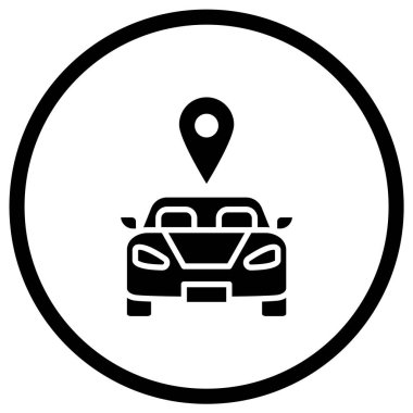 Araba Vektörü Simgesi Tasarım İllüstrasyonu