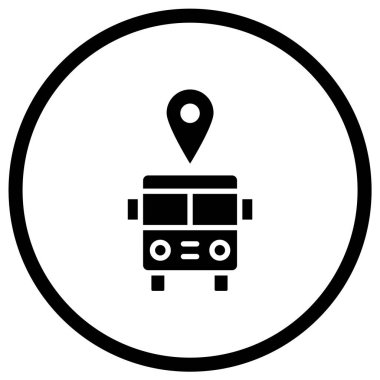 Otobüs İstasyonu Vektör Simgesi Tasarım İllüstrasyonu