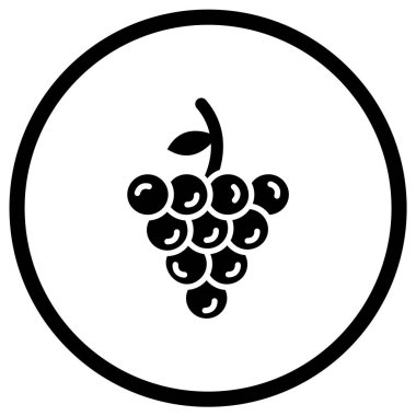 Üzüm Vektörü Simgesi Tasarım İllüstrasyonu