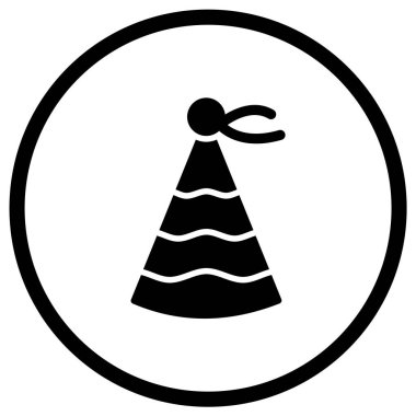 Parti Şapkası Vektör Simgesi Tasarım İllüstrasyonu