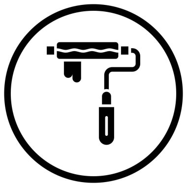 Boya Roller Vector Simgesi Tasarım İllüstrasyonu
