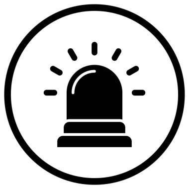 Siren Vektörü Simgesi Tasarım Çizimi