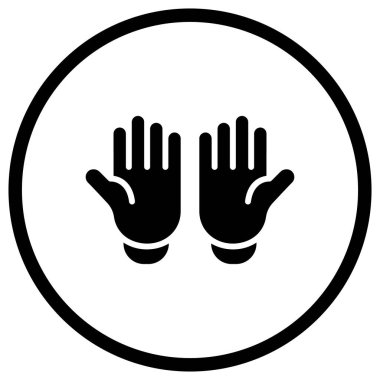 Eldiven Vektörü Simgesi Tasarım Çizimi