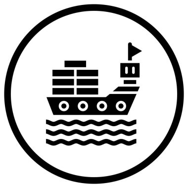 Kargo gemisi Vektör Simgesi Tasarım İllüstrasyonu