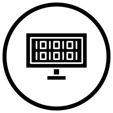 İkili Vektör Simgesi Tasarım İllüstrasyonu