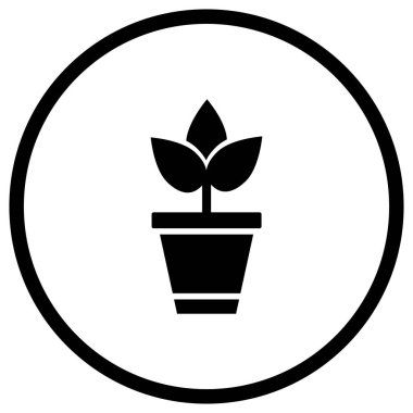 Bitki Vektörü Simgesi Tasarım İllüstrasyonu