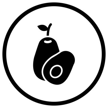 Avokado Vektör Simgesi Tasarım İllüstrasyonu