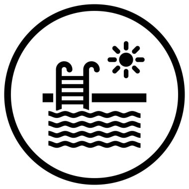 Yüzme havuzu Vektör Simgesi Tasarım İllüstrasyonu