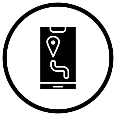 Gps Vektör Simgesi Tasarım İllüstrasyonu