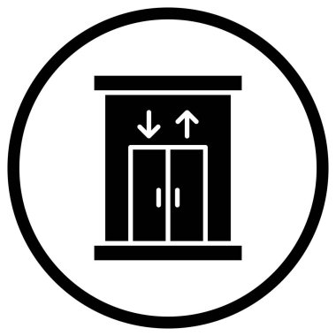 Asansör Vektör Simgesi Tasarım Çizimi