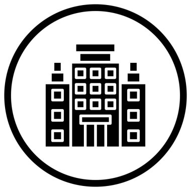 Otel Vektörü Simgesi Tasarım İllüstrasyonu