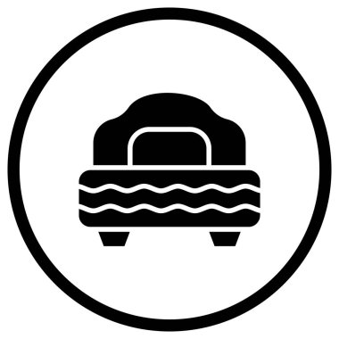 Tek Yatak Vektörü Simgesi Tasarım İllüstrasyonu