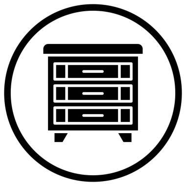 Çekmeceler Vektör Simgesi Tasarım Çizimi