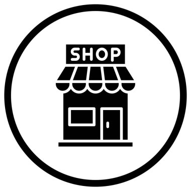 Dükkan Vektörü Simgesi Tasarım İllüstrasyonu