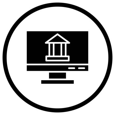 Çevrimiçi bankacılık Vektör Simgesi Tasarım İllüstrasyonu