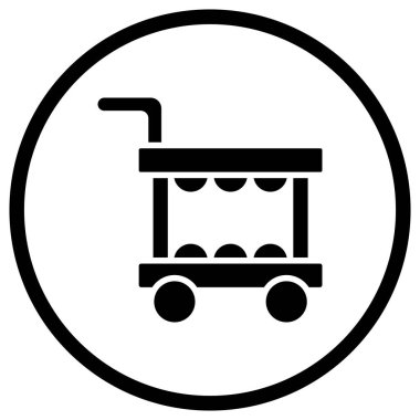 Gıda Tramvayı Vektör Simgesi Tasarım Çizimi