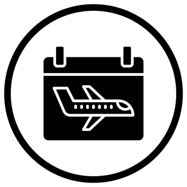 Uçuş takvimi Vektör Simgesi Tasarım İllüstrasyonu