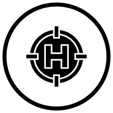 Helipad Vektör Simgesi Tasarım İllüstrasyonu