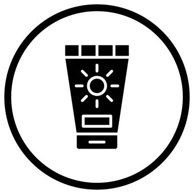 Güneş kremi Vektörü Simgesi Tasarımı Çizimi