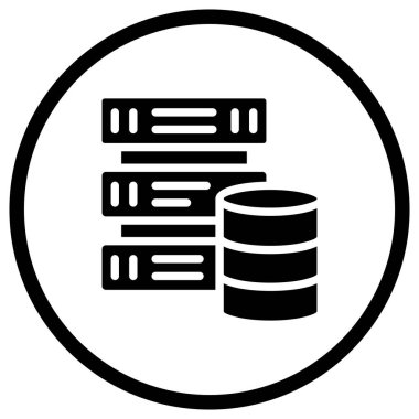 Veritabanı Vektör Simgesi Tasarım İllüstrasyonu