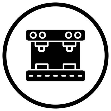 Kahve Makinesi Vektör Simgesi Tasarım Çizimi