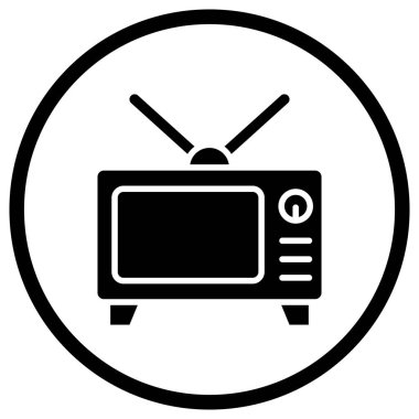 TV Vektörü Simgesi Tasarım İllüstrasyonu
