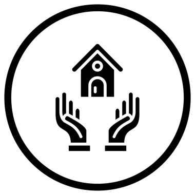 Ev sigortası Vektör Simgesi Tasarım İllüstrasyonu