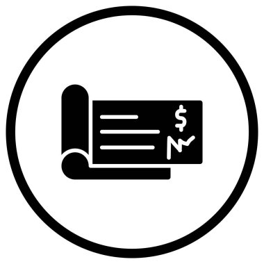 Çek Vektörü Simgesi Tasarım Çizimi