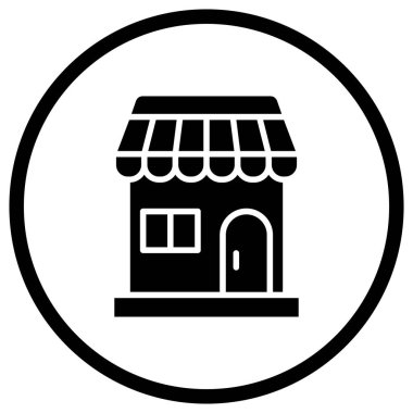 Dükkan Vektörü Simgesi Tasarım İllüstrasyonu