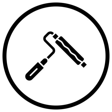 Boya Roller Vector Simgesi Tasarım İllüstrasyonu