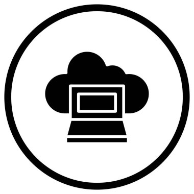 Laptop Vektör Simgesi Tasarım Çizimi