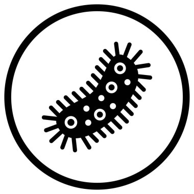 Bakteri Vektörü Simgesi Tasarım İllüstrasyonu