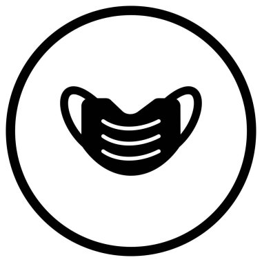 Tıbbi maske Vektör Simgesi Tasarım Çizimi