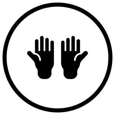 Eldiven Vektörü Simgesi Tasarım Çizimi