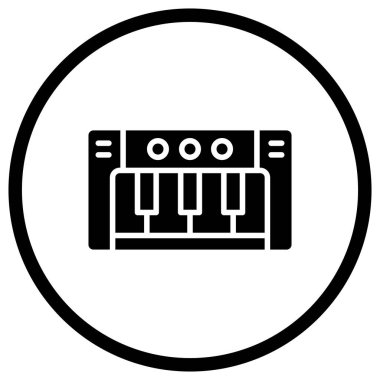 Piyano Vektörü Simgesi Tasarım İllüstrasyonu