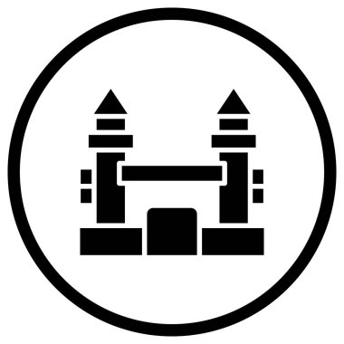 Şişirilebilir Kale Vektör Simgesi Tasarım İllüstrasyonu