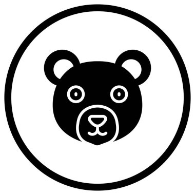 Ayı Vektörü Simgesi Tasarım İllüstrasyonu