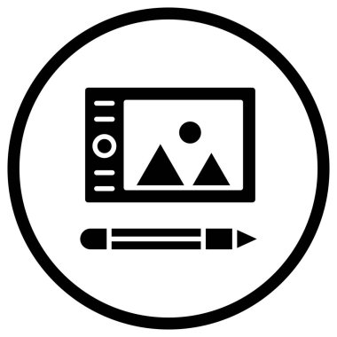 Grafik Tableti Vektör Simgesi Tasarım İllüstrasyonu