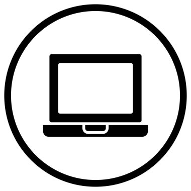Laptop Vektör Simgesi Tasarım Çizimi